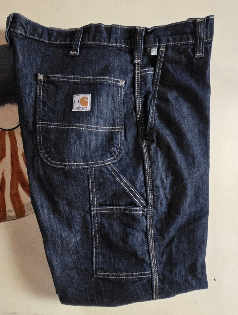 Carhartt Dark Rinse Flame Retardant Carpenter Jean Size 38x30